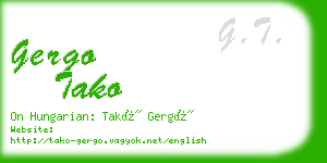 gergo tako business card